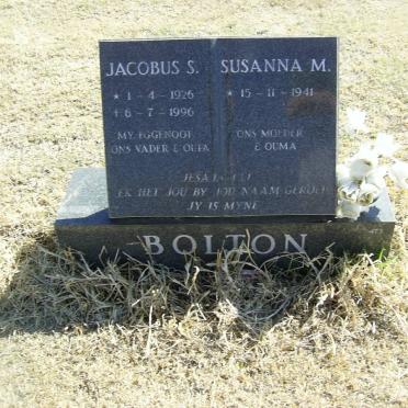 BOLTON Jacobus S. 1926-1996 &amp; Susanna M. 1941-