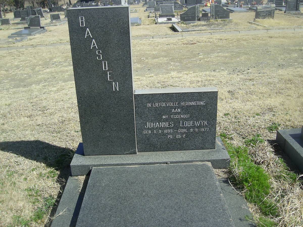 BAASDEN Johannes Lodewyk 1893-1977