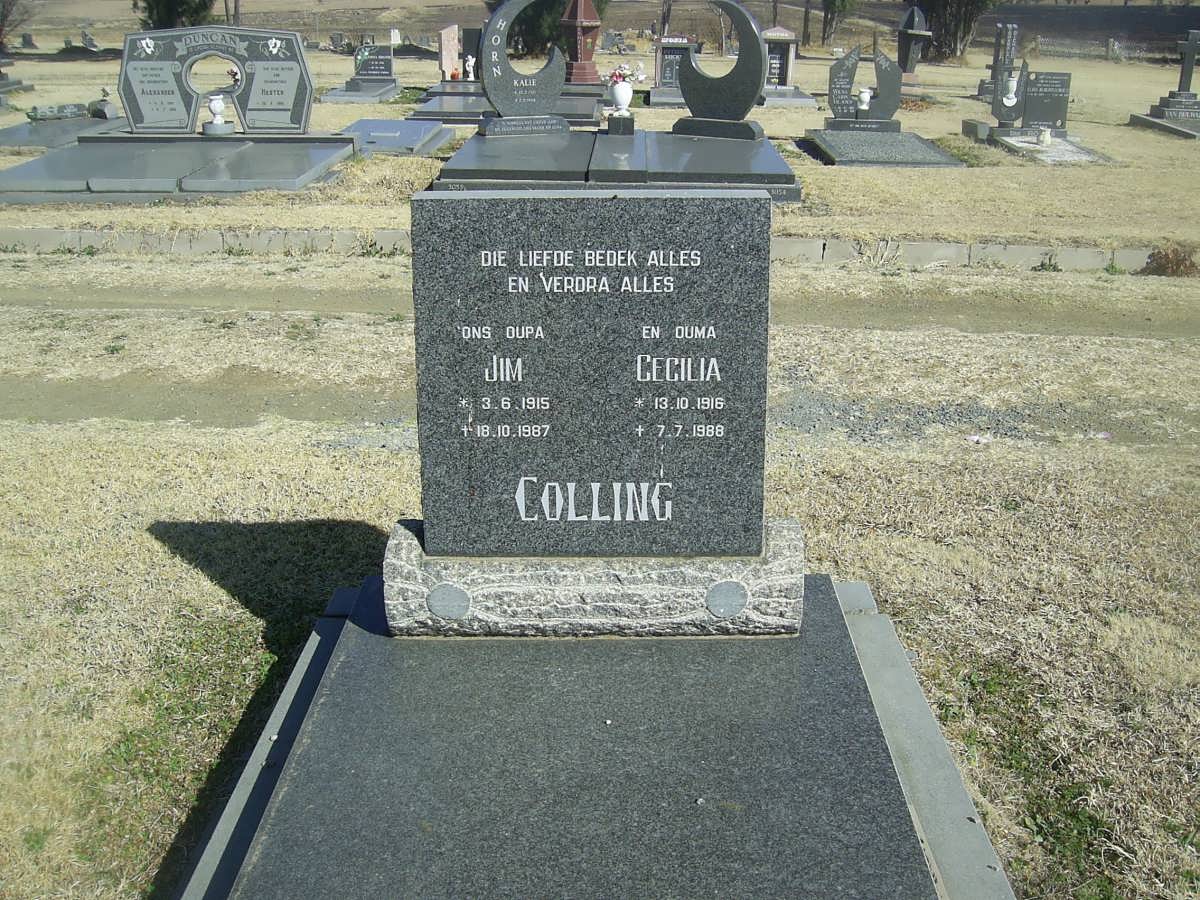 COLLING Jim 1915-1987 &amp; Cecilia 1916-1988