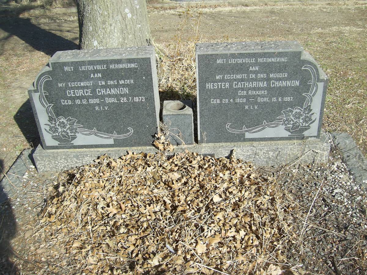 CHANNON George 1908-1973 &amp; Hester Catharina RIKKERS 1908-1957