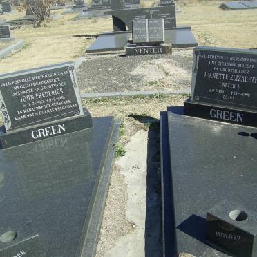 GREEN John Frederick 1910-1981 &amp; Jeanette Elizabeth 1907-1998