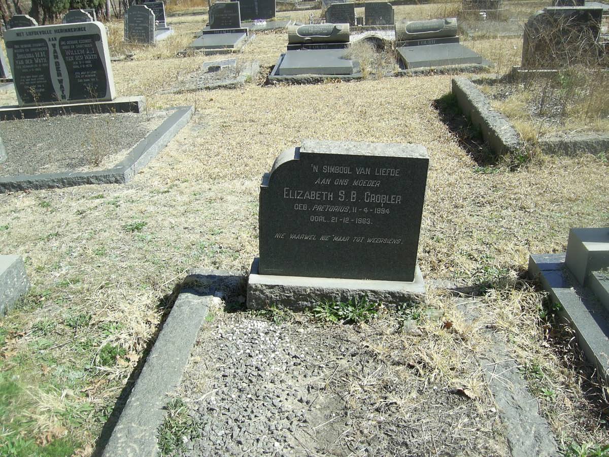 GROBLER Elizabeth S.B. nee PRETORIUS 1894-19?3