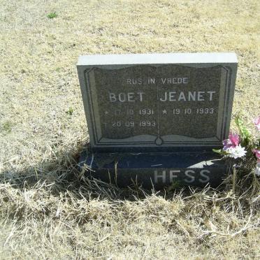 HESS Boet 1931-1993 &amp; Jeanet 1933-