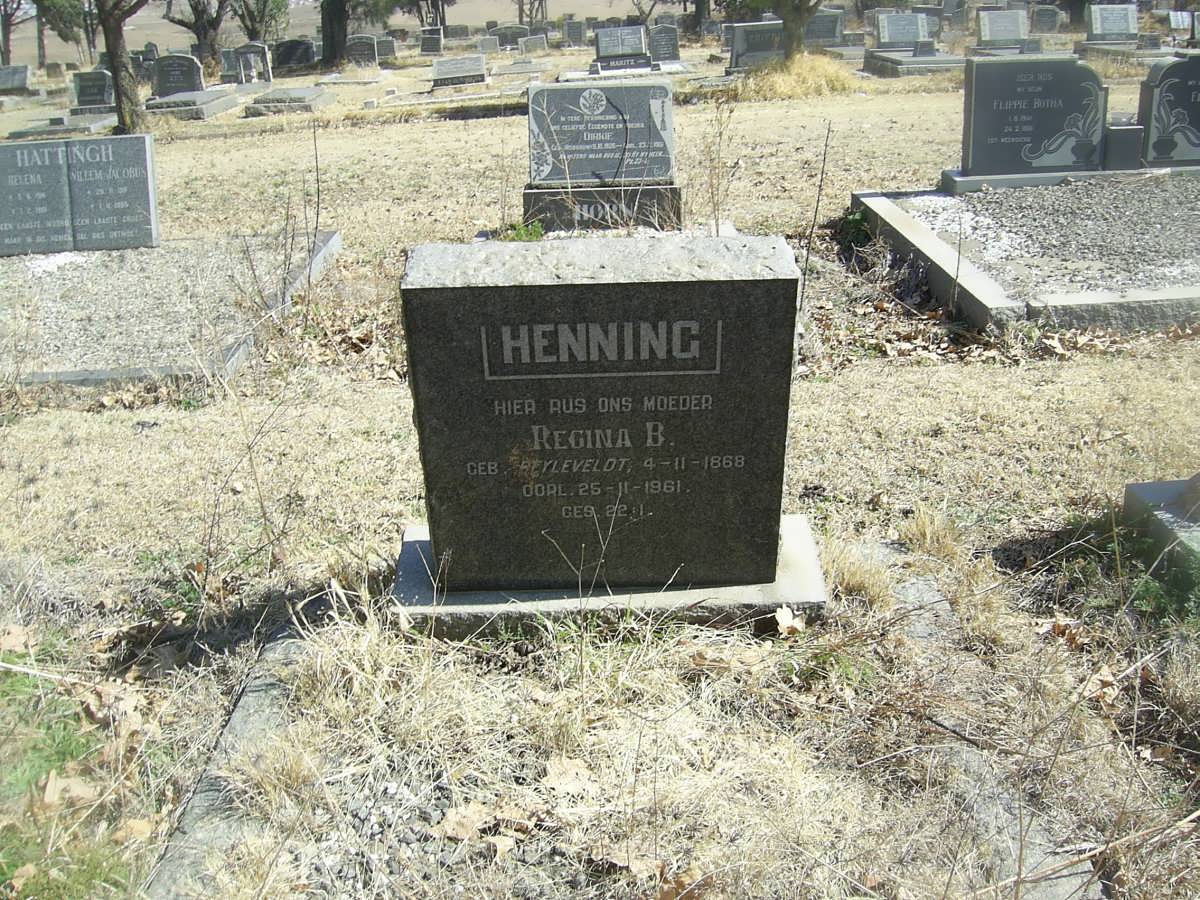 HENNING Regina B. nee BEYLEVELDT 1868-1961