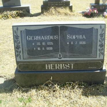 HERBST Gerhardus 1935-1999 &amp; Sophia 1936-