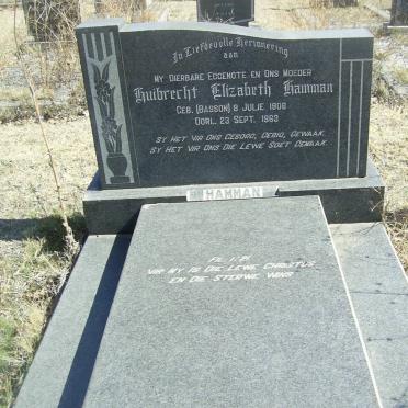 HAMMAN Huibrecht Elizabeth nee BASSON 1906-1963