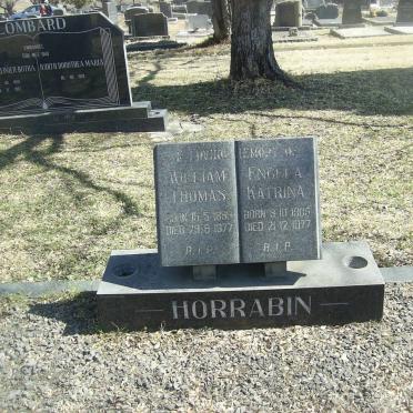HORRABIN William Thomas 1899-1977 &amp; Engela Katrina 1909-1977