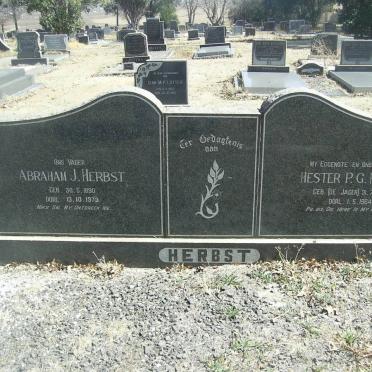 HERBST Abraham J. 1890-1973 &amp; Hester P.G. DE JAGER 1892-1964