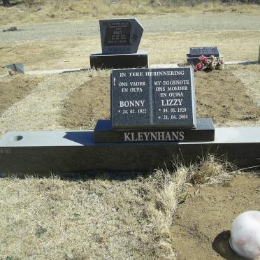 KLEYNHANS Bonny 1922- &amp; Lizzy 1920-2004