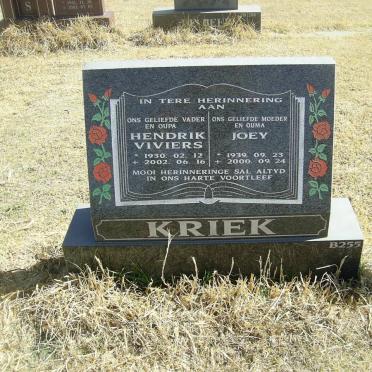KRIEK Hendrik Viviers 1930-2002 &amp; Joey 1939-2000