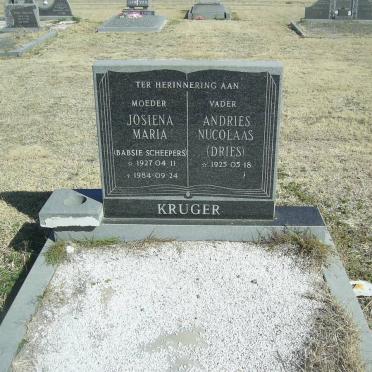 KRUGER Andries Nicolaas 1925- &amp; Josiena Maria SCHEEPERS 1927-1984