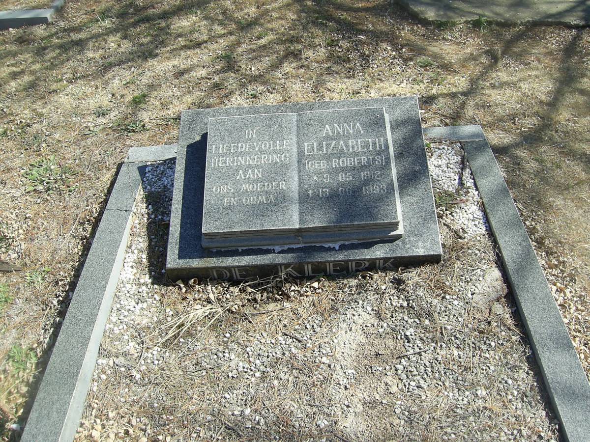 KLERK Anna Elizabeth, de nee ROBERTS 1912-1993