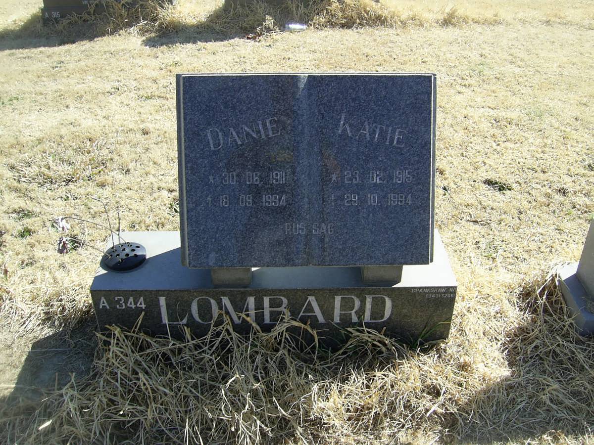 LOMBARD Danie 1911-1994 &amp; Katie 1915-1994