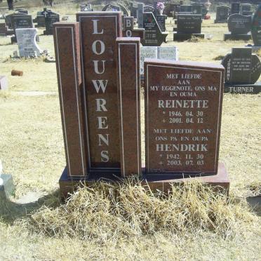 LOUWRENS Hendrik 1942-2003 &amp; Reinette 1946-2001
