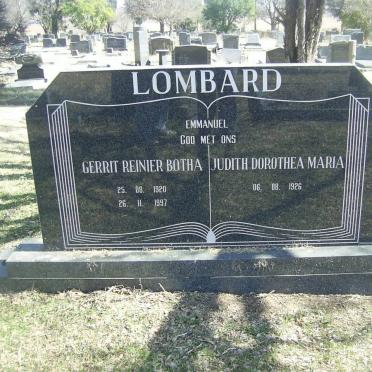 LOMBARD Gerrit Reinier Botha 1920-1997 &amp; Judith Dorothea Maria 1926-