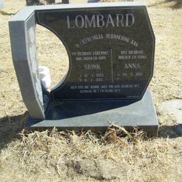 LOMBARD Brink 1924-1997 &amp; Anna 1930-