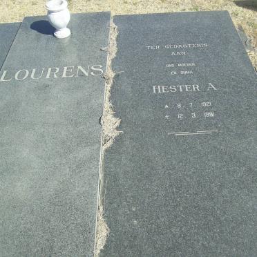 LOURENS Hester A. 1921-1991