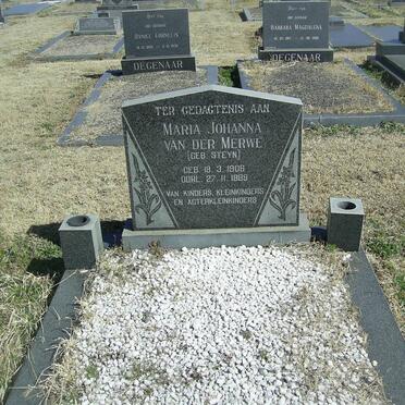 MERWE Maria Johanna, van der nee STEYN 1906-1989