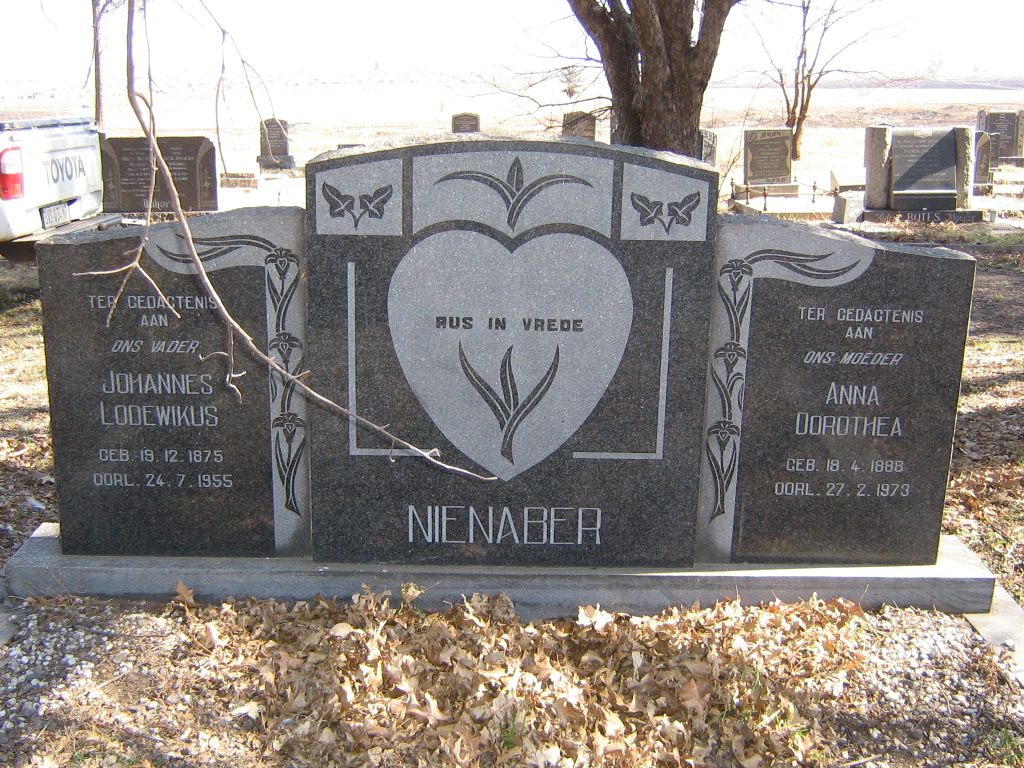 NIENABER Johannes Lodewikus 1875-1955 &amp; Anna Dorothea 1888-1973