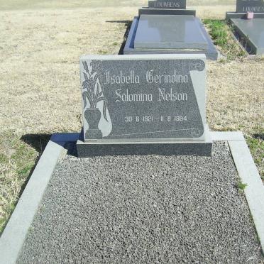 NELSON Isabella Berindina Salomina 1921-1994