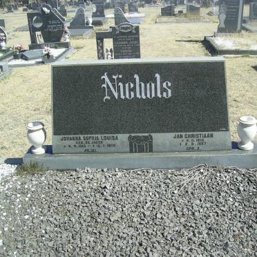 NICHOLS Jan Christiaan 1912-1987 &amp; Johanna Sophia Louisa DE JAGER 1913-1975