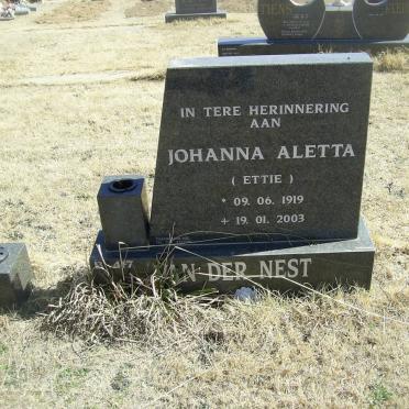 NEST Johanna Aletta, van der 1919-2003