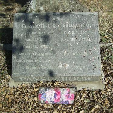 PANSEGROUW Johannes M. 1877-1950 &amp; Elizabeth L. ODENDAAL 1883-1955