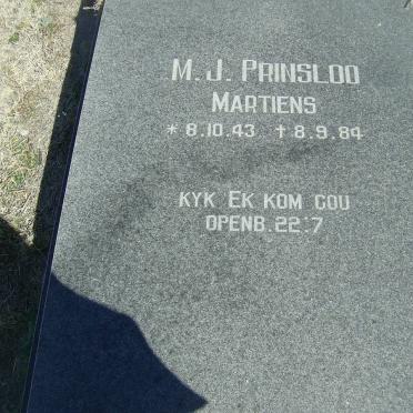 PRINSLOO M.J. 1943-1984