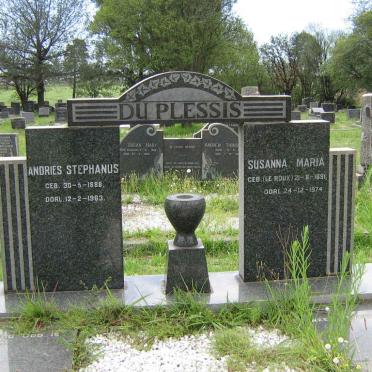 PLESSIS Andries Stephanus, du 1888-1963 &amp; Susanna Maria LE ROUX 1891-1974