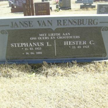 RENSBURG Stephanus L., Janse van 1923-2001 &amp; Hester C. 1923-