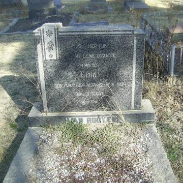ROOYEN Elsie, van nee VAN DER MERWE 1934-1957