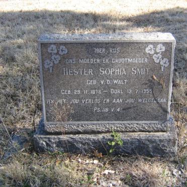 SMIT Hester Sophia nee V.D. WALT 1876-1955