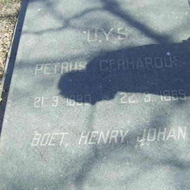 UYS Petrus Gerhardus 1890-1965