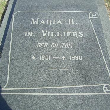 VILLIERS Marie H., de nee DU TOIT 1901-1990