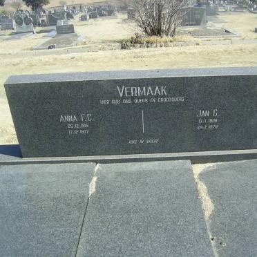 VERMAAK Jan G. 1908-1978 &amp; Anna F.C. 1915-1977