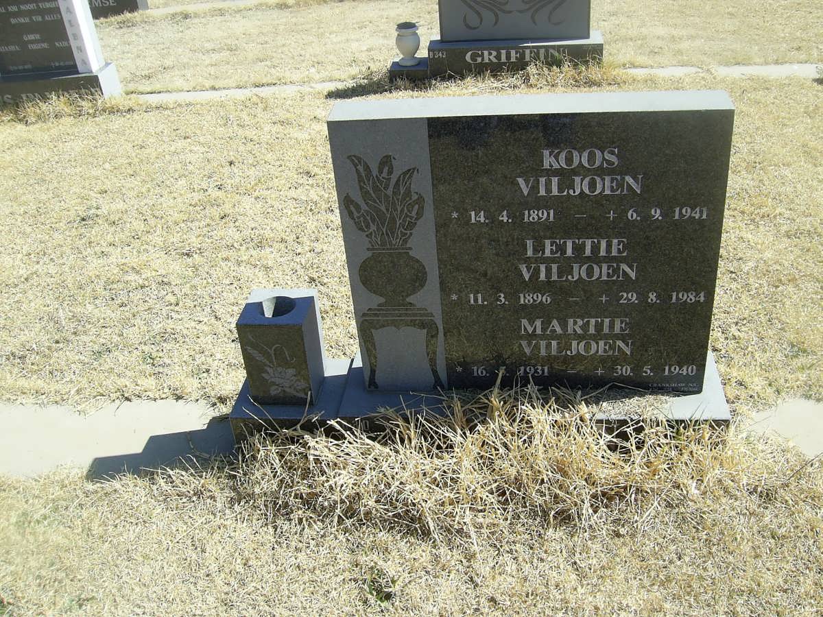 VILJOEN Koos 1891-1941 &amp; Lettie 1896-1984 :: VILJOEN Martie 1931-1940