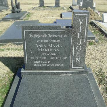 VILJOEN Anna Maria Marthina nee LE ROUX 1929-1987