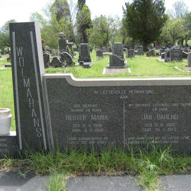 WOLMARANS Jan Barend 1905-1973 &amp; Hester Maria 1906-1998