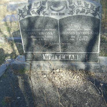 WHITEMAN Johannes Jacobus Kunz 1891-1982 &amp; Anna Johanna MEYER 1894-1953