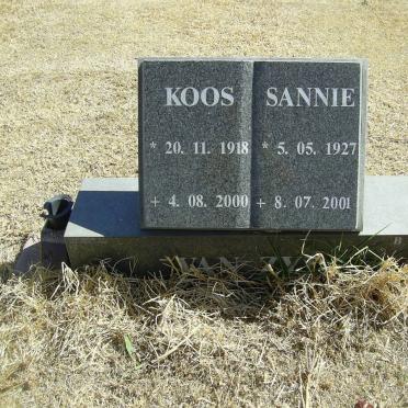 ZYL Koos, van 1918-2000 &amp; Sannie 1927-2001