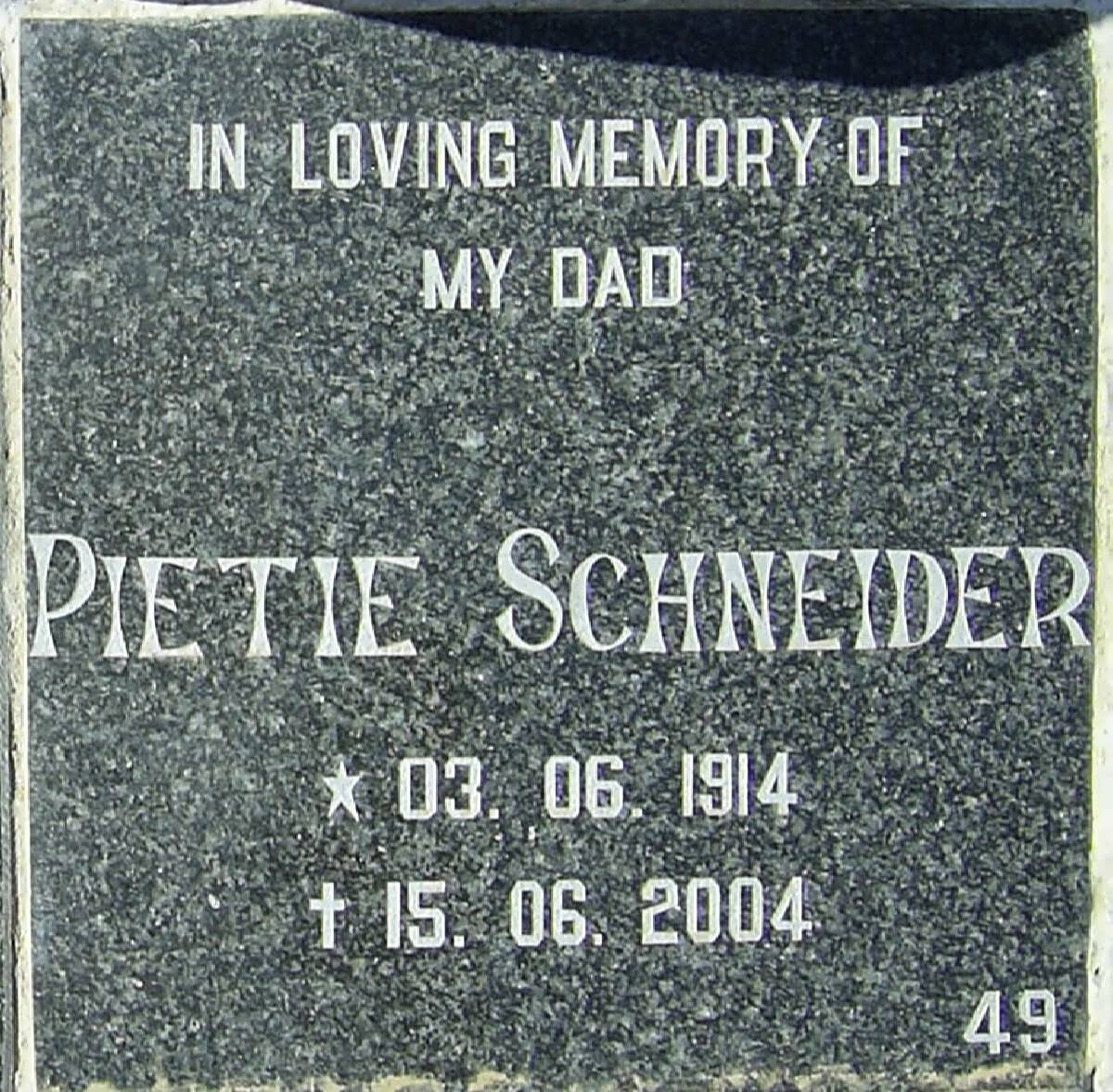 SCHNEIDER Pietie 1914-2004