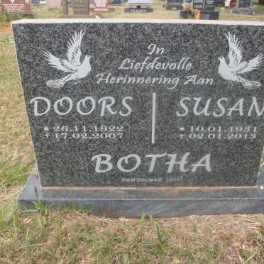 BOTHA Doors 1922-2007 &amp; Susan 1931-2013