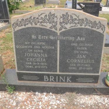 BRINK Jan Cornelius 1901-1979 &amp; Johanna Cecilia 1906-1975