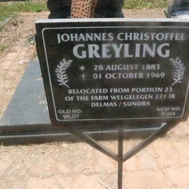 GREYLING Johannes Christoffel 1883-1969