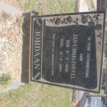 JORDAAN Jan Christoffel 1938-1965