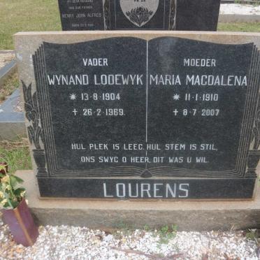 LOURENS Wynand Lodewyk 1904-1969 &amp; Maria Magdalena 1910-2007