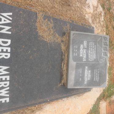 MERWE Gert Jacobus Hendrik, van der 1937-2012 &amp; Maria Magdalena 1943-
