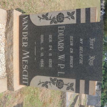 MESCHT Eduard W.P.L., van der 1938-1956