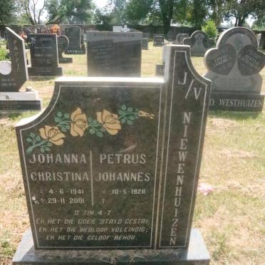 NIEWENHUIZEN Petrus Johannes, J/V 1928- &amp; Johanna Christina 1941-2001