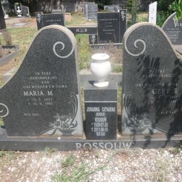 ROSSOUW Gert S. 1912-1985 &amp; Maria M. 1907-1985 :: ROSSOUW Johanna Catharina 1935-2011